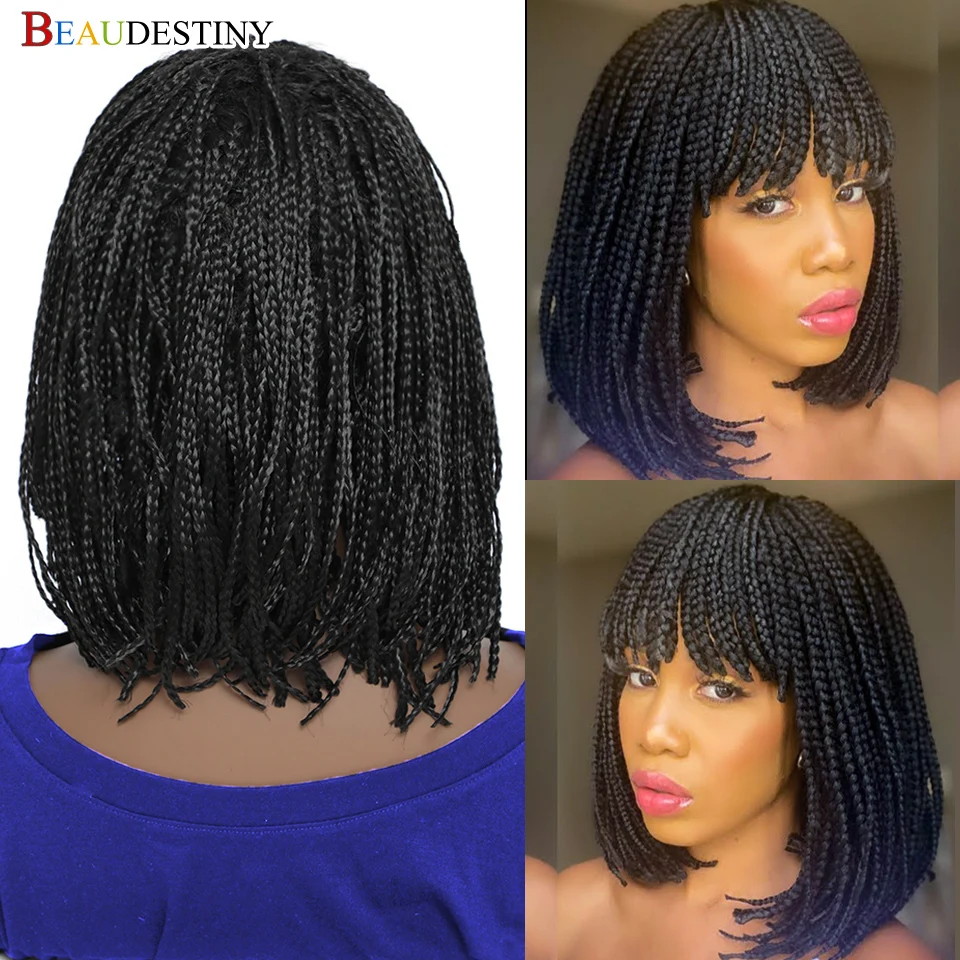 Женский короткий парик Beaudestiny искусственный Плетеный с короткой косичкой и