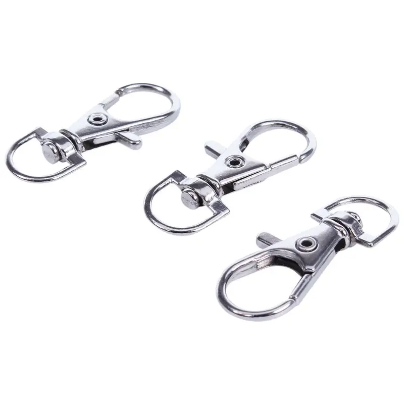 

20Pcs Metal Lobster Trigger Swivel Clasp Hooks Clip Buckle Jewellery Making Arts Crafts Key Ring Keychain 35mm