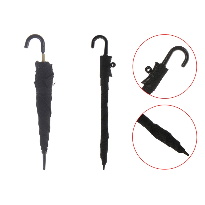 

1:12 Doll House DIY Hut Dollhouse Mini Furniture Accessories Black Umbrella Wooden House Model House Umbrella Miniature
