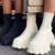 Сапоги-носки, зимняя и Осенняя обувь, женские сапоги из эластичной ткани до середины икры на платформе, сетчатые красные вязаные короткие сапоги, женские ботинки большого размера - изображение