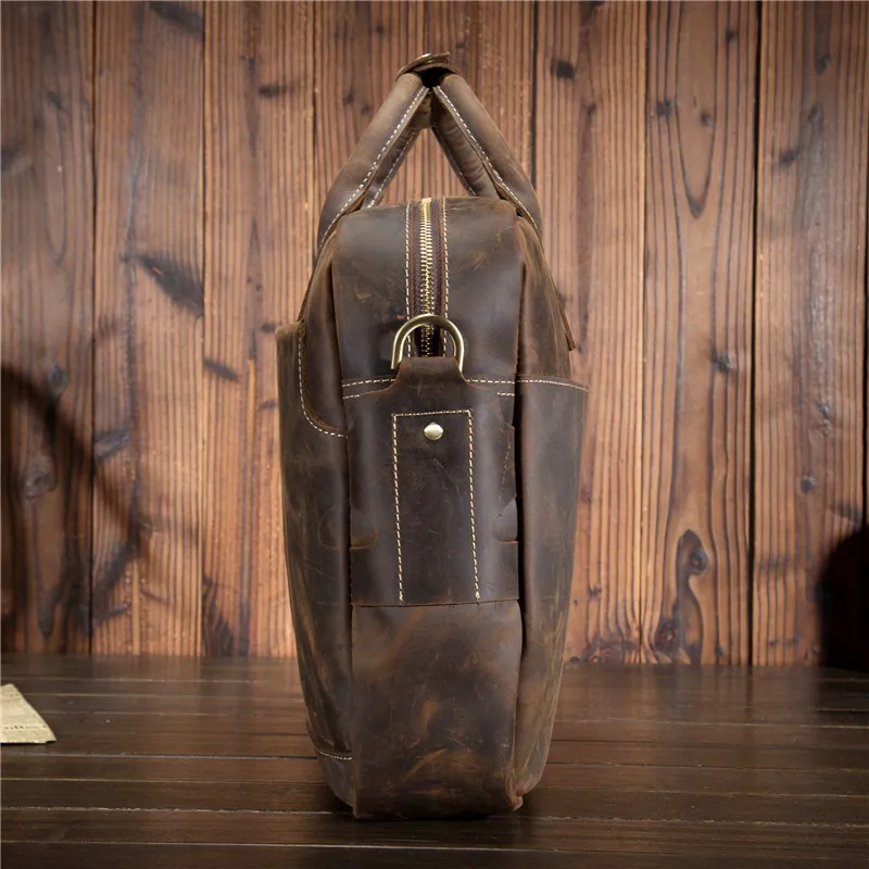 Мужской портфель из натуральной кожи Вместительная деловая сумка для ноутбука 16