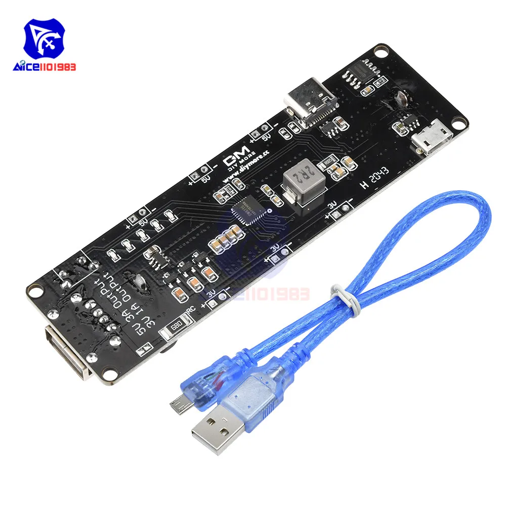 Плата заряда батареи diymore ESP32 ESP32S WeMos 18650 щит V3 Micro USB Type C для Arduino Raspberry Pi с