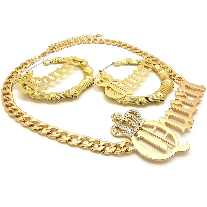 Модное женское настраиваемое имя королевы Ожерелье Сексуальные бамбуковые