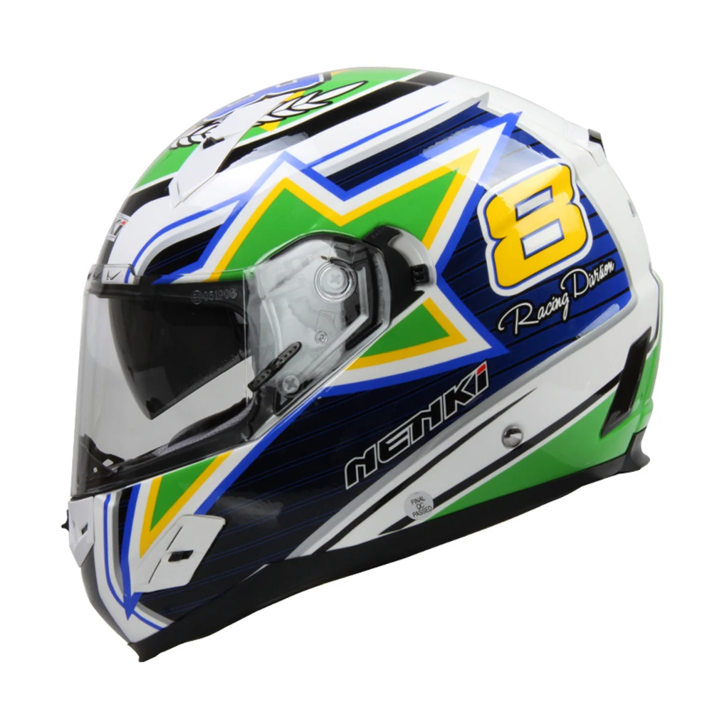 Мотоциклетный шлем NENKI для езды на мотоцикле из стекловолокна сертификация