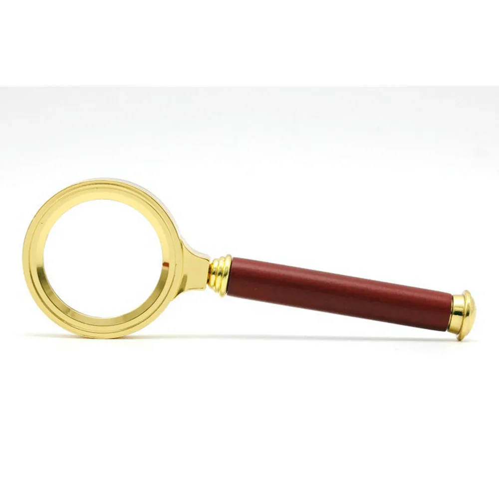 Agnicy новый ручной деревянной ручкой позолоченным боковым увеличительное Стекло 36