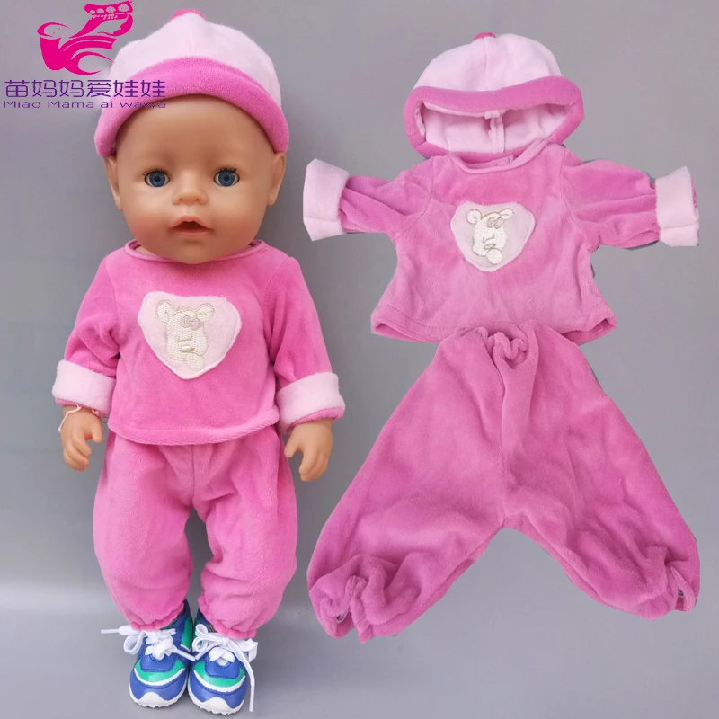 

43Cm New Born Baby Doll Clothes Fox Sleeve Shirt Pants 18 Inc girl Doll Clothes Wears
