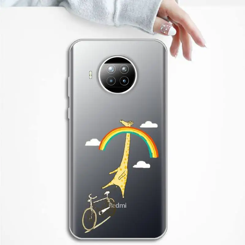 

Cartoon giraffe Phone Case Transparent for Xiaomi mi Redmi note 10 t 8 9 pro lite 11 Samsung S 8 9 10 20