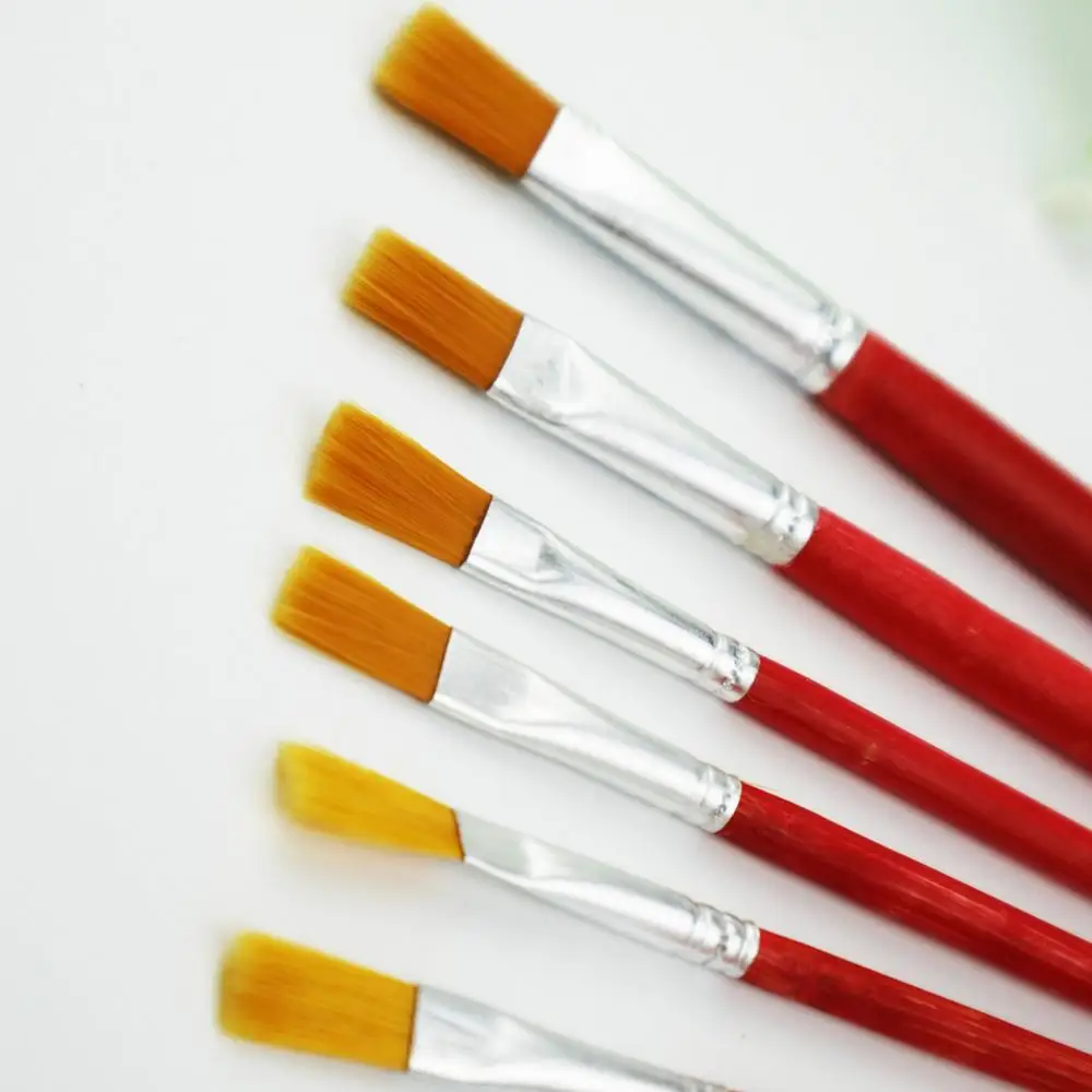 

6 шт./компл. тонкая кисть для масляной живописи акриловой живописи цифровой живописи Детская окружающей среды нейлоновая щетка ручка строки...