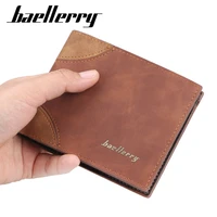 baellerry new korean version men short wallet stitching leather casual coin pocket bag multi card site horizontal male purse