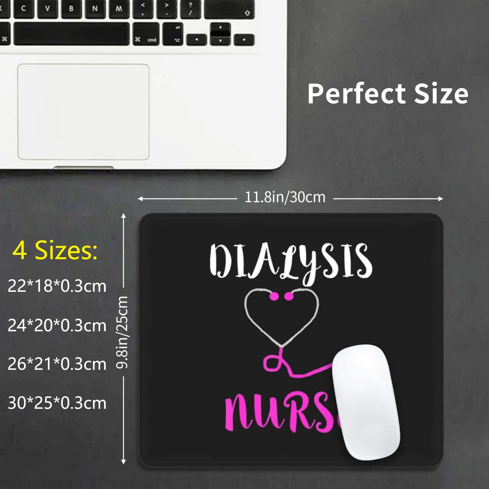 

Розовый стетоскоп для диализной медсестры, нефрологическая медицина, коврик для мыши для медсестры с принтом «сделай сам»