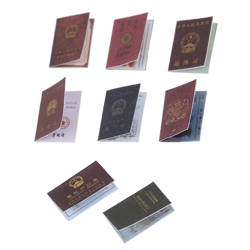 

Мини ID карты Паспорт 1:12 весы миниатюрная мебель для кукольного дома Сертификат Комплект кукольного домика аксессуары