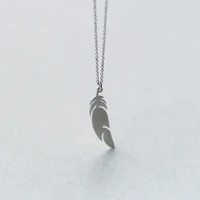bohemia elegant feather pendant necklaces real 925 sterling silver minimalist accessories fine jewelry for women party gifts
