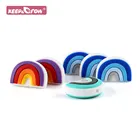 Радужные силиконовые бусины, 3050100200 шт., цепочка для пустышки сделай сам без бисфенола А, бусины для прорезывания зубов для ухода за ребенком