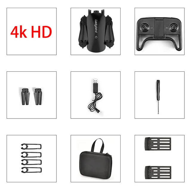 4K black 2 battery Складной мини Радиоуправляемый квадрокоптер R8 4k селфи Дрон HD Двойная камера FPV Божья коровка удержание высоты оптический поток Радиоуправляемый Дрон вертолет - Цвет: 4K black 2 battery