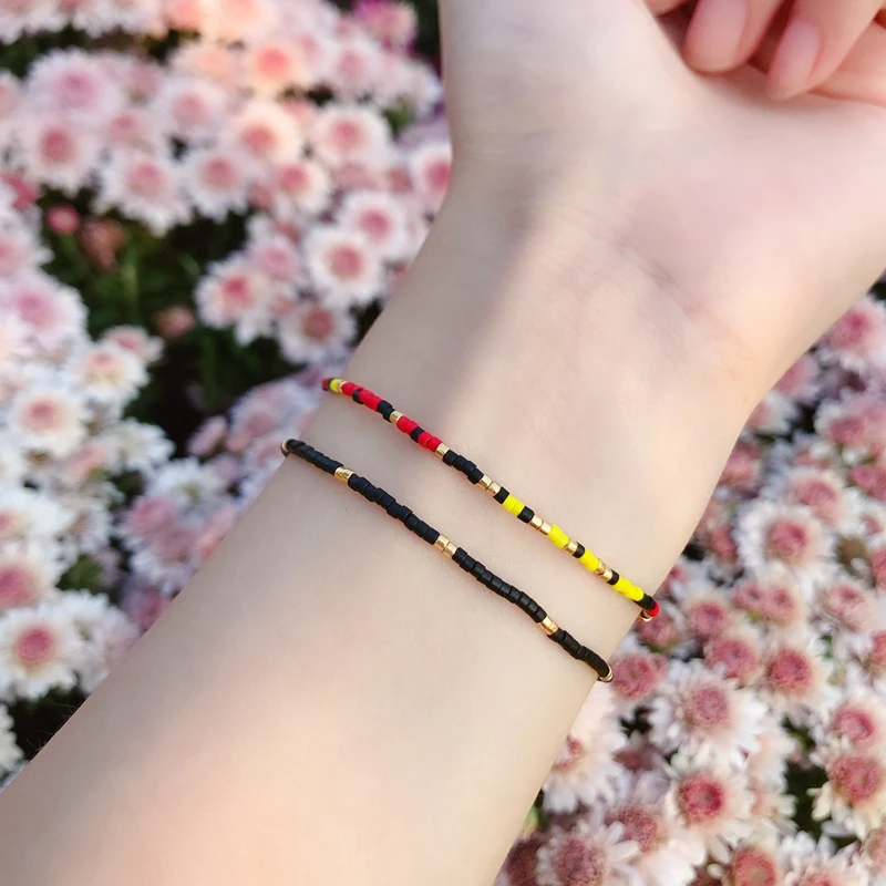 Miyuki бусины браслет для женщин Радуга многоцветный бисер Кристалл Boho ювелирные изделия высокого качества ручной работы тонкие бусины веревочный браслет