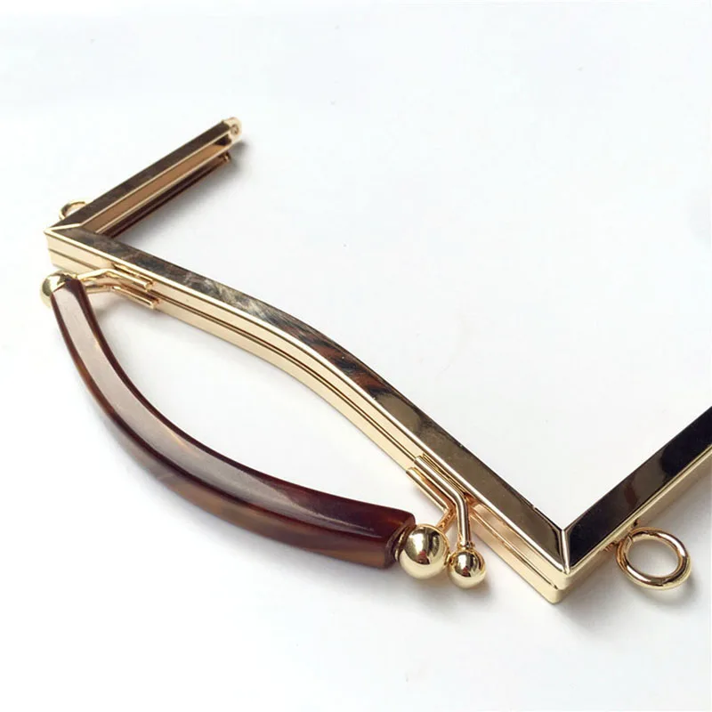 10Pcs 20/25cm Big Size Metal Purse Frame Plastic Handle Bronze Golden Kiss Clasp Purse Frame Screw DIY O Bag Accessory Wholesale
