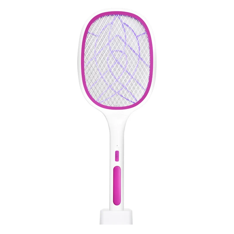 Matamoscas el&eacute;ctrico con luz UV, l&aacute;mpara LED recargable por USB, trampa para mosquitos, raqueta, antiinsectos, Zapper, herramientas de verano-5