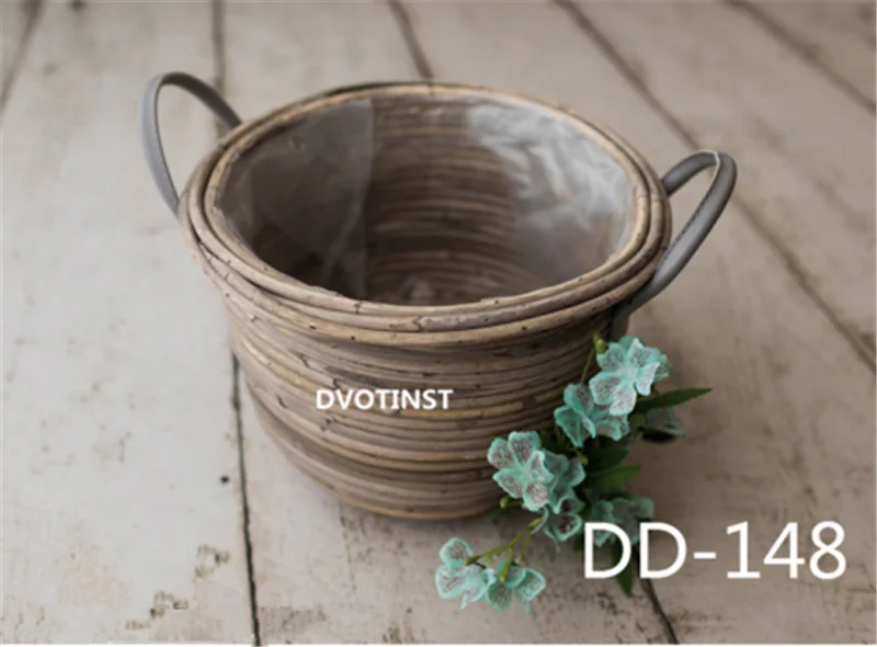 Dvotinst Newborn Photography Props Baby Retro Posing Handmade Rattan Basket Tub Fotografia Accessories Studio Shoots Photo | Детская