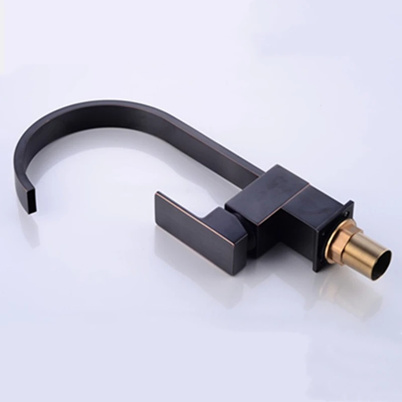 LIUYUE кухонные краны темно бронзовый латунный квадратный плоский смеситель с