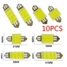 Светодиодные лампы C5W C10W для внутреннего освесветильник автомобиля, 10 шт., 31 мм, 36 мм, 39 мм, 41 мм, 12 В, 6500K