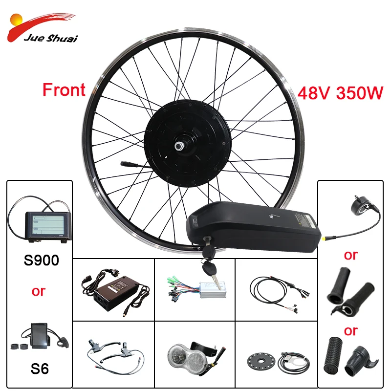 Комплект для электровелосипеда Jueshuai 48V350W комплект с передним мотором и