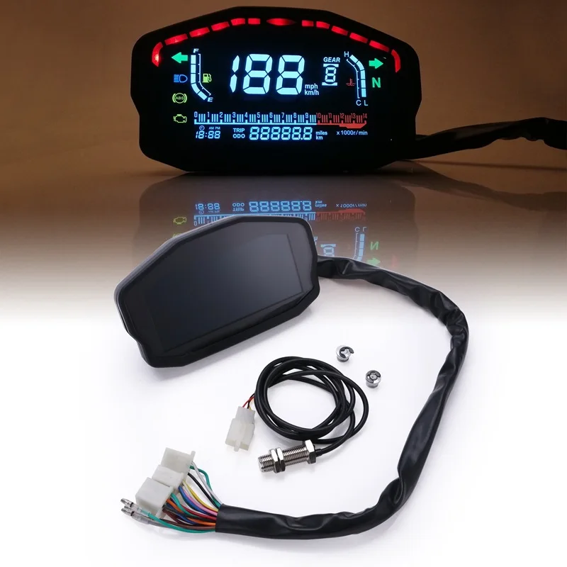 

Motorcycle Universal LED LCD Speedometer Digital Odometer Backlight For 2,4 Cylinders For Yamaha BW Honda Ducati Kawasaki Suzuki