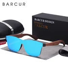 Солнцезащитные очки BARCUR с черными дужками UV400 для мужчин и женщин, Поляризационные солнечные аксессуары из орехового дерева
