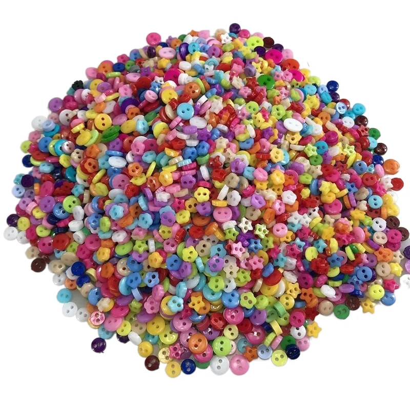 

HL 400PCS 6MM Mini Plastic Buttons Mix Colors 6 Styles DIY Scrapbooking Kid's Apparel Sewing Dolls Decorations Accessories