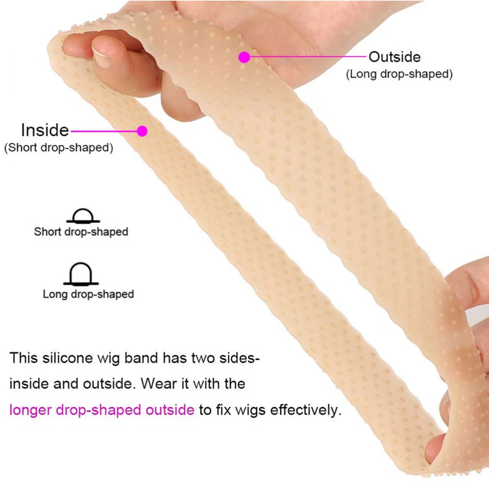 

3Pcs Transparent Silicone Wig Grip Soft Strong Non-slip Grip Sweatproof Wig Band Headband Hair Accessories For Fixed Wig