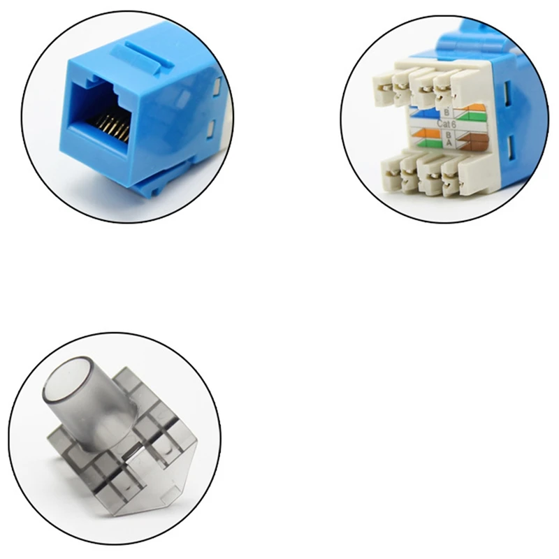 

50Pcs Gigabit CAT6 UTP RJ45 Connector CAT6 Module Information Socket Computer Outlet Network Cable Adapter Keystone Jack