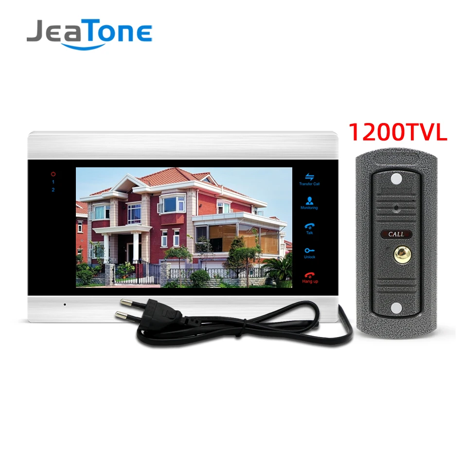 P201B1M706S1-EMB Jeatone видео дверной звонок видеодомофон 7 дюймов монитор 1200TVL дверной Звонок камера 32G карта памяти видеодомофон комплект - Цвет: P201B1M706S1-EMB