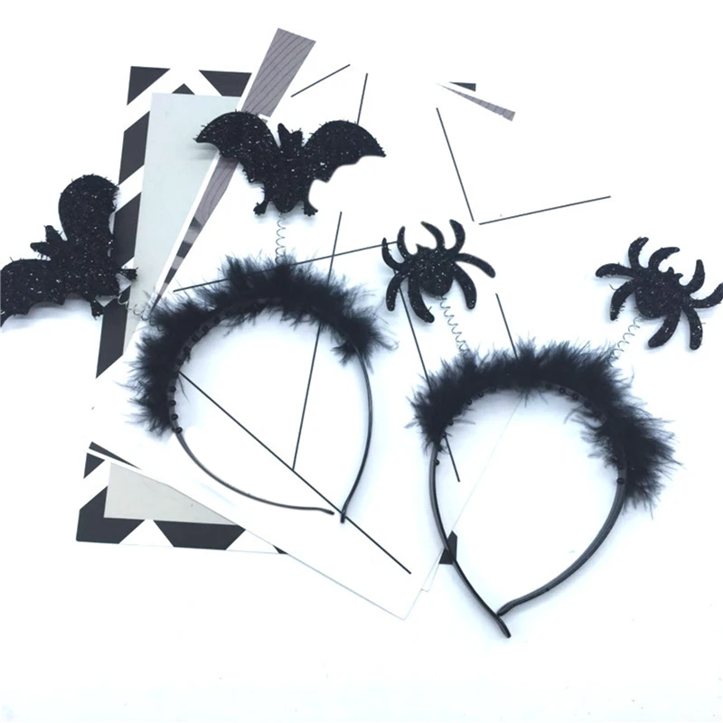 

Детский головной убор для вечевечерние НКИ на Хэллоуин, черные пауки, летучие мыши, аксессуары для волос, украшение для вечевечерние НКИ на ...