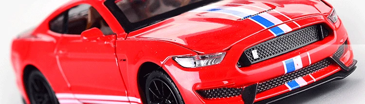 Mustang GT350 1:32 модель автомобиля литой под давлением из металлического сплава моделирование оттягивающие назад Автомобили огни игрушки для детей Подарки для детей