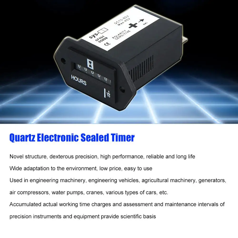 Счетчик часов DC10V-80V герметичный для лодок генераторов автомобилей грузовиков