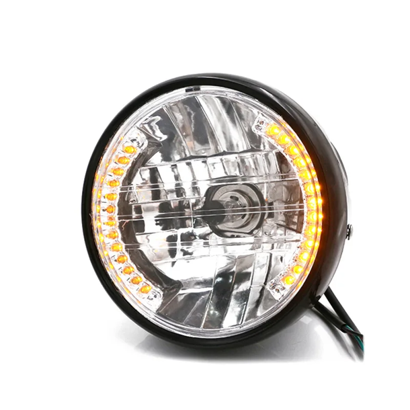 CARCHET 7inch 12v Motorcycle Round Headlight Turn Signal light Head Lamp For Harley Bobber Honda Yamaha Kawasaki Cafe Racer |