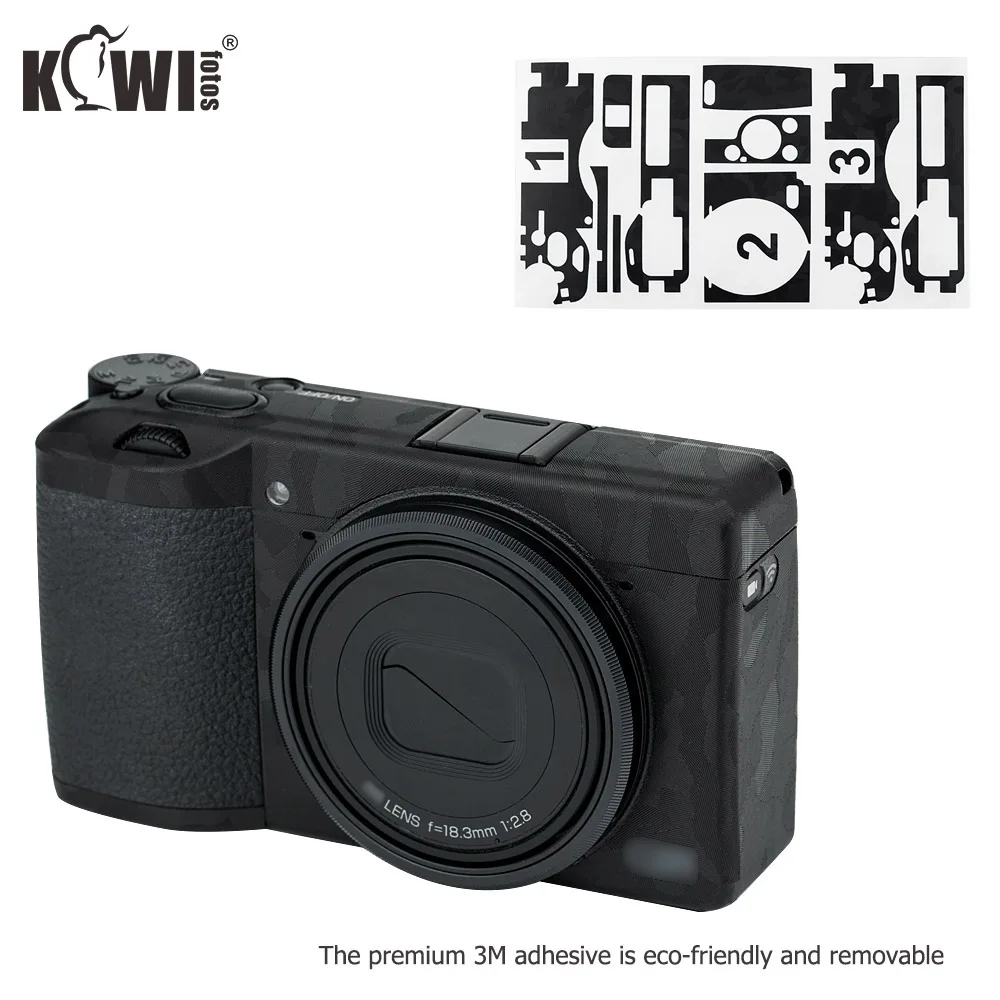 

Kiwi Anti-Scratch Camera Body Skin Protective Film Kit For Ricoh GR III GRIII GR3 GR Mark III Cameras 3M Stickers Shadow Black