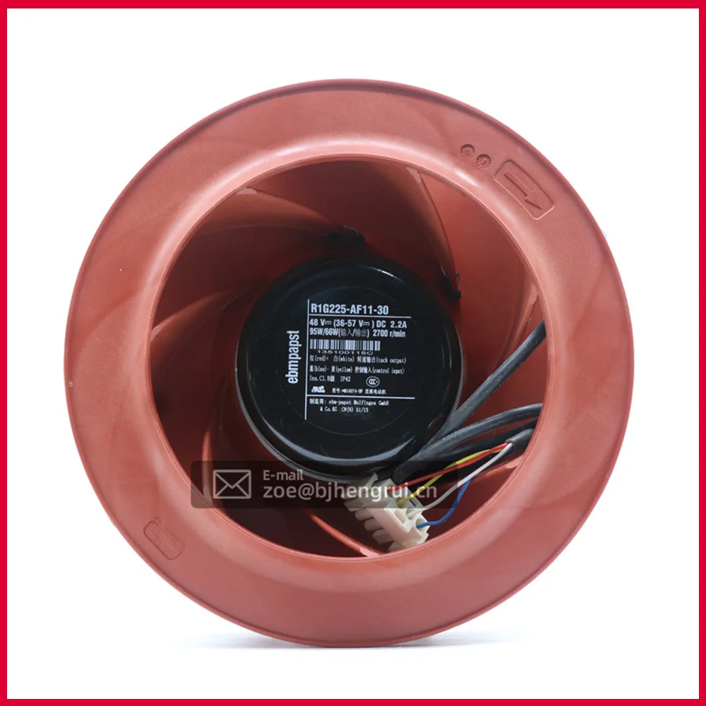 Германия R1G225-AF11-30 225 мм 48VDC 2.2A 663CFM 95W 67dBA 2600RPM IP42 центробежный охлаждающий вентилятор