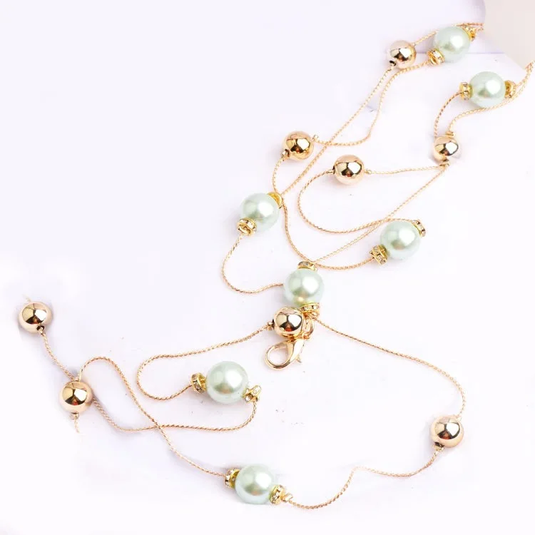 

Pearl female summer dress lengthened simple sweater chain Korean version of fashion waist chain.