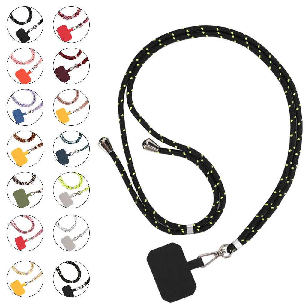 Universal Crossbody Patch Phone Lanyards Mobile Phone Strap Lanyard Nylon Soft Rope Cell Phone Hanging Cord Holder