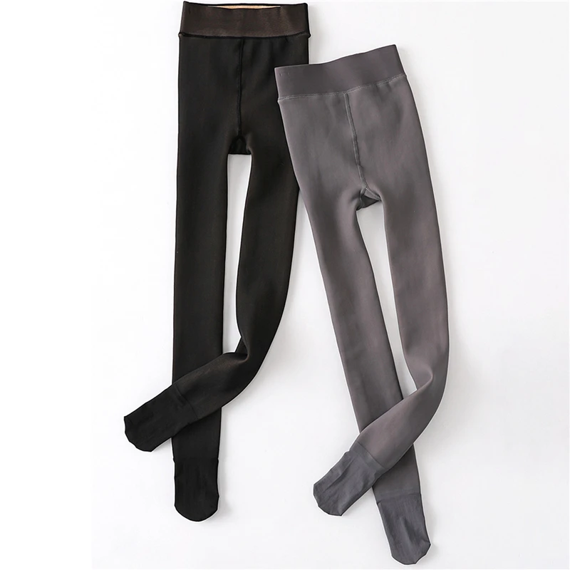 

Women Warm Winter Leggings High Waist Slim Leggings For Women skin-transparent And Velvet Leggings Winter 2021 New