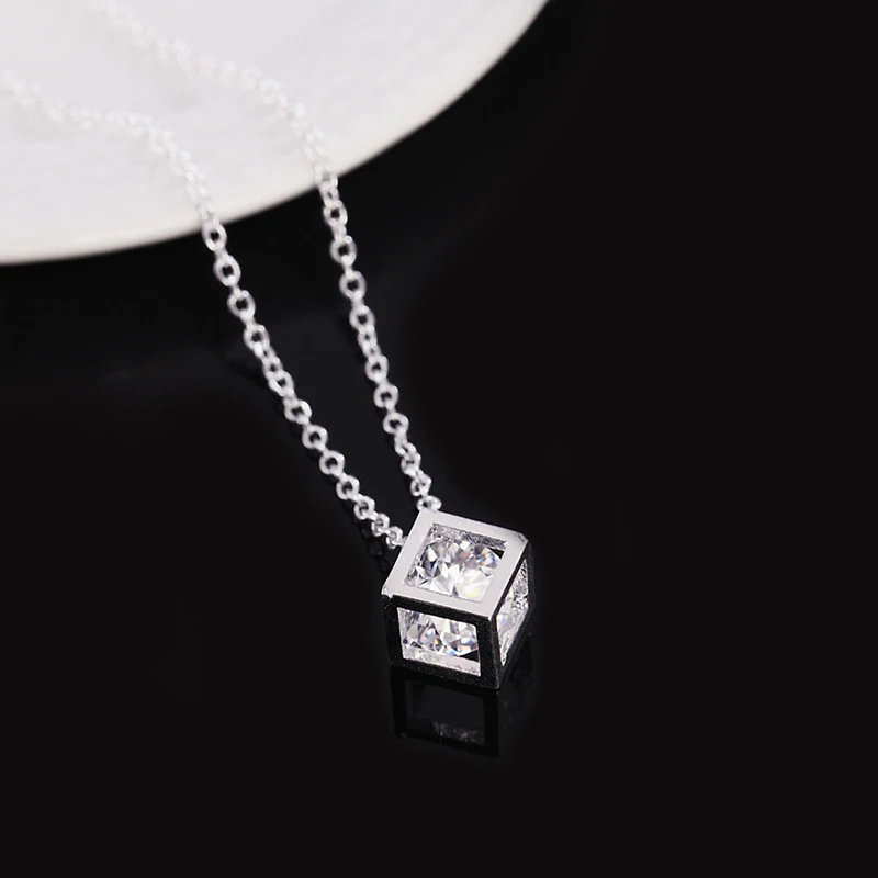 Женская подвеска из стерлингового серебра 925 пробы простая квадратная