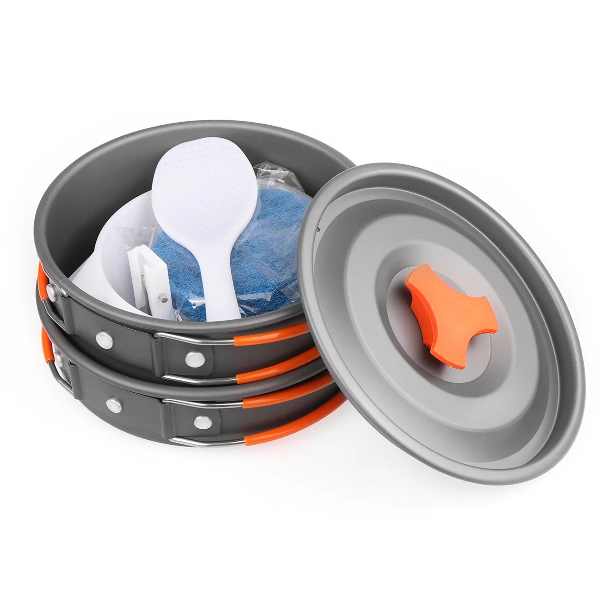 Набор посуды для кемпинга с пакетом пластиковая ложка приготовления пищи губка