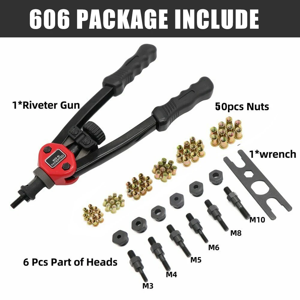 

Easy Automatic Rivet Tool Set Heavy Duty Flexible Handle Rivet Nut Setter K9Store
