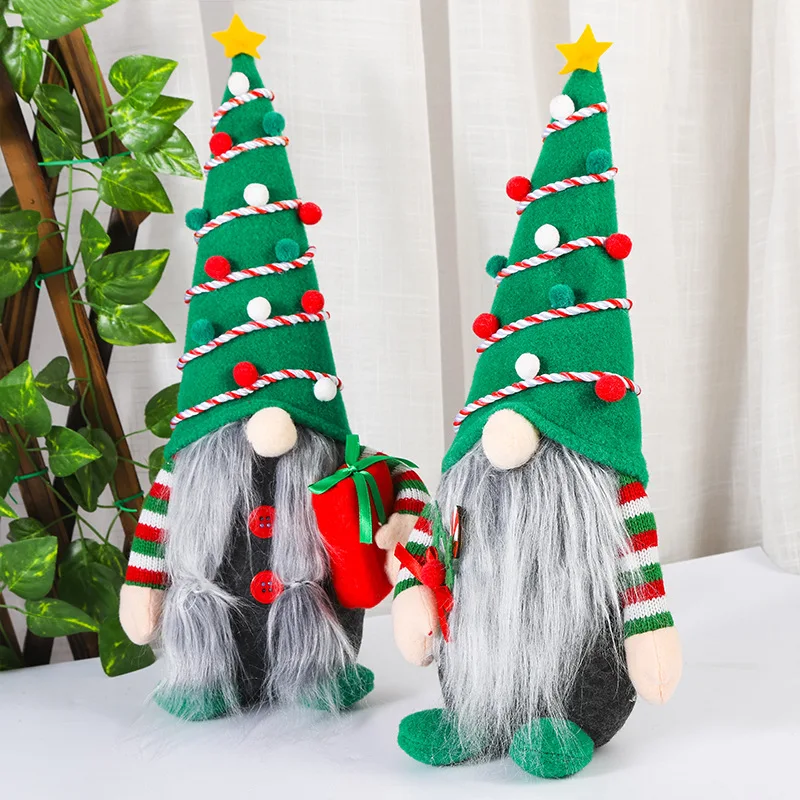 

Christmas Tree Faceless Doll Colorful Desktop Ornament Creative Xmas Party Props for Home Living Room Bedroom Decor