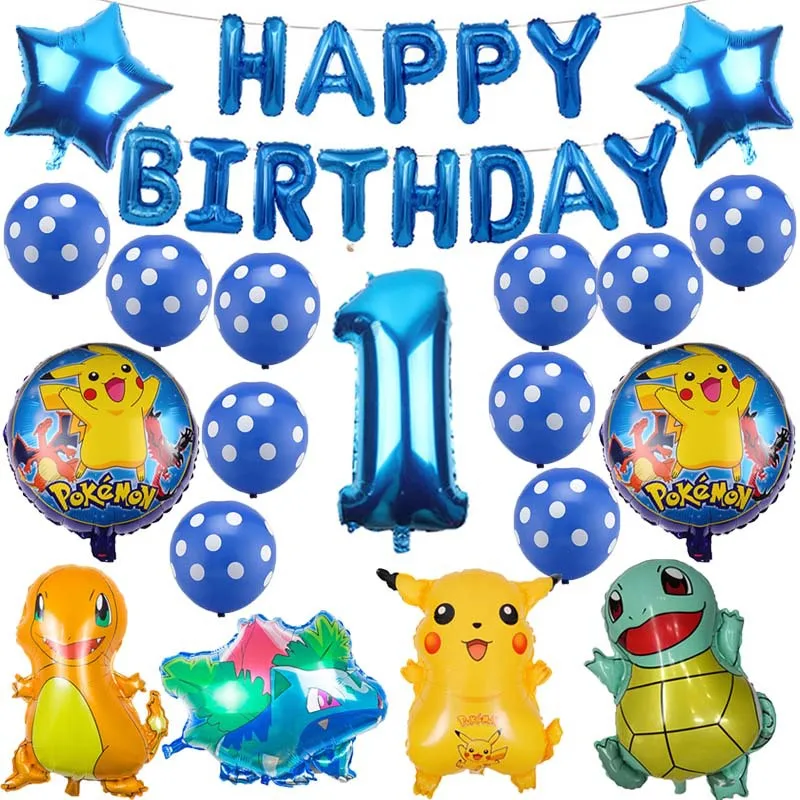 

Pokemon Pikachu Balloon Little Fire Dragon Jackie Turtle Children's Birthday Party Birthday Balloon