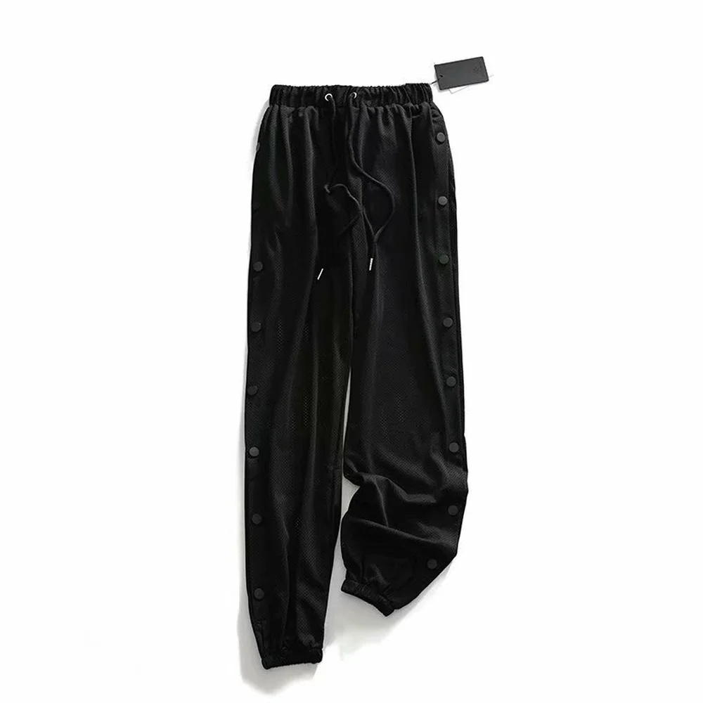 Брюки султанки женские длинные на пуговицах с разрезами по бокам свободные штаны