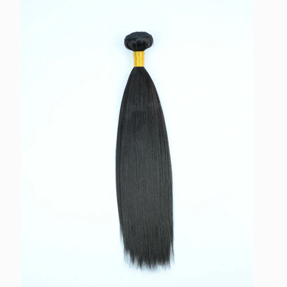 Adorable Yaki Straight 100g 10-30inch Soft Silk  Synthetic Hair Extension Weave Bundles  Heat Resistant Natural Black Single