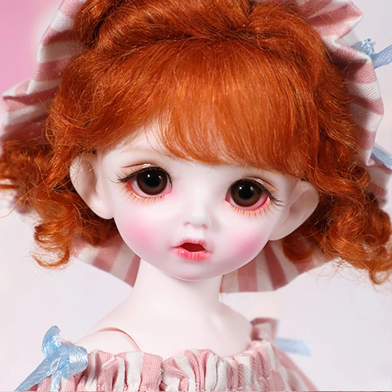 

Full Set 1/6 BJD Carol Pink Dress Orange Wig Girl Doll Flexible Joint Cute Baby Adult Toy Naked Doll Exquisite Model Best Gifts