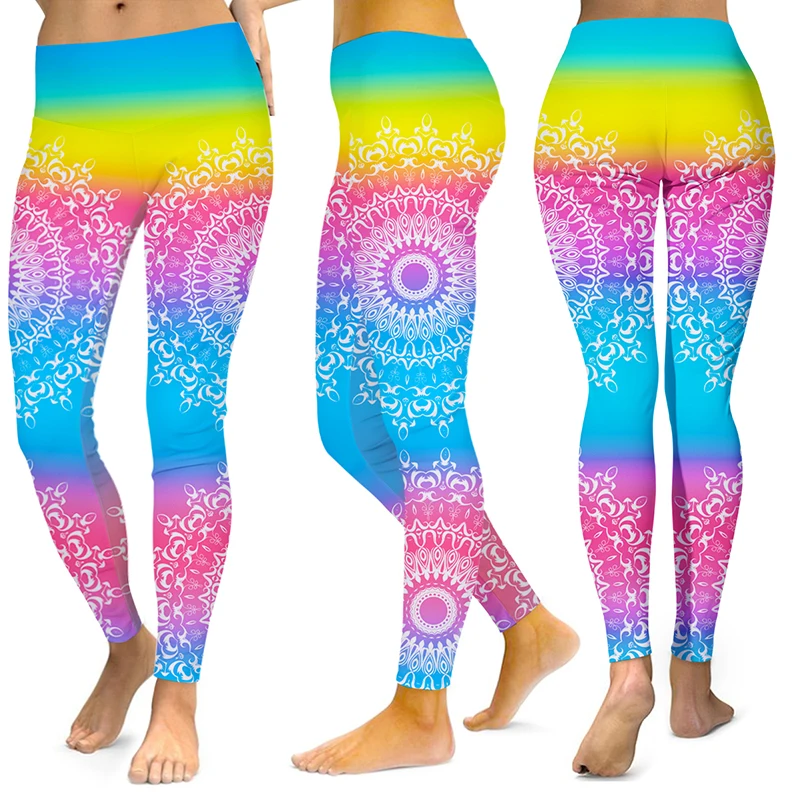 

Print Pants Women Unique Fitness Leggings Workout Sports Running Leggings Sexy Push Up Gym Wear Elastic Slim Pants