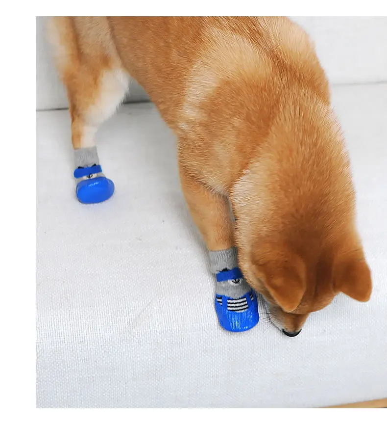 4 шт./компл. Обувь для собак зимние теплые носки больших водонепроницаемые